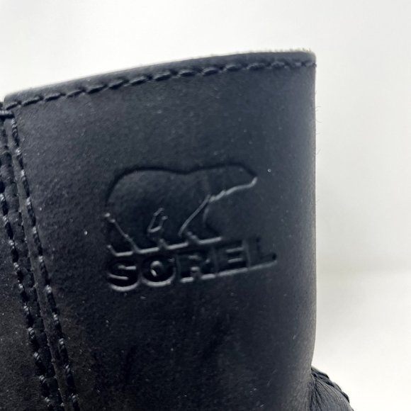 Sorel Womens Black Leather Wedge Heel Lace Up Boots - Picture 5 of 10